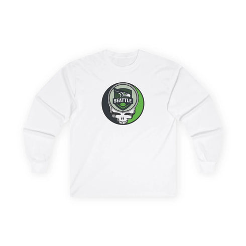Grateful Dead - Seattle Seahawks Stealie Ultra Cotton Long Sleeve Tee - StealieShop